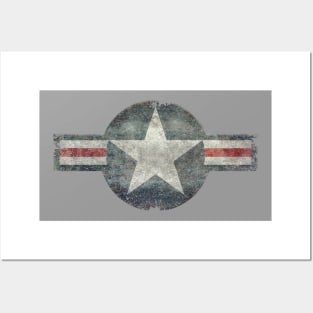 Air Force Roundel in grunge Posters and Art